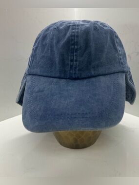 Vintage CSI Crown Style Industries Blue Sun Hat Flap Cap Adjustable Strap
